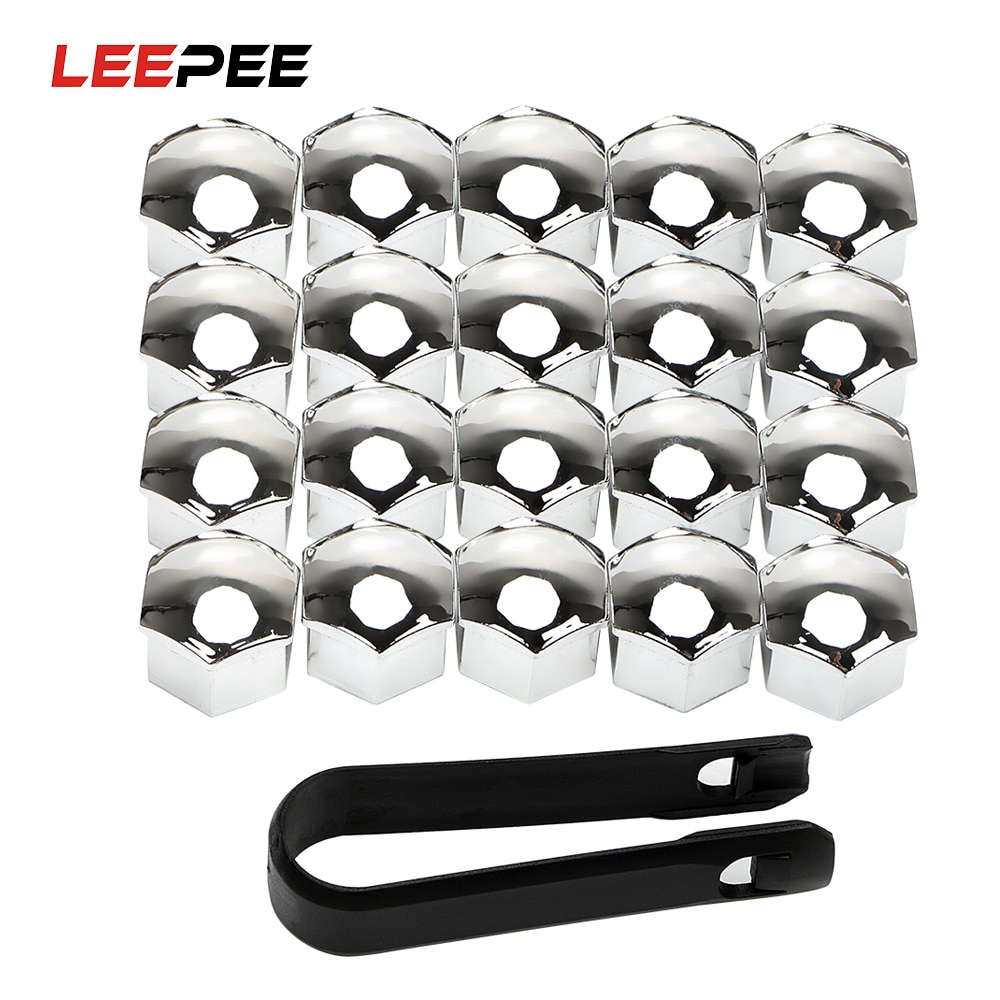 Leepee 20 peças de tampas de porca de roda de carro, parafusos, jantes, soquete especial, proteção para parafuso de eixo automóvel, 17mm, estilo do carro, decoração exterior