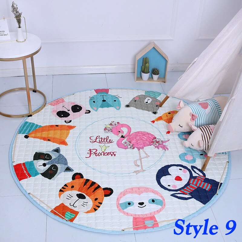 150CM Animal ours renard Lion dessin animé motif bébé jouer tapis antidérapant ramper tapis couverture enfants jouets sac de rangement accessoires Photo: style 9