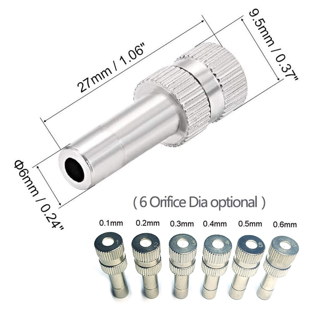 10 Pcs Quick Duwen Nozzles Nickeled Beslaan Spray Sprinkler Verneveling Tuin Nozzle Voor Verneveling Cooling Systeem 1/4 "Inch