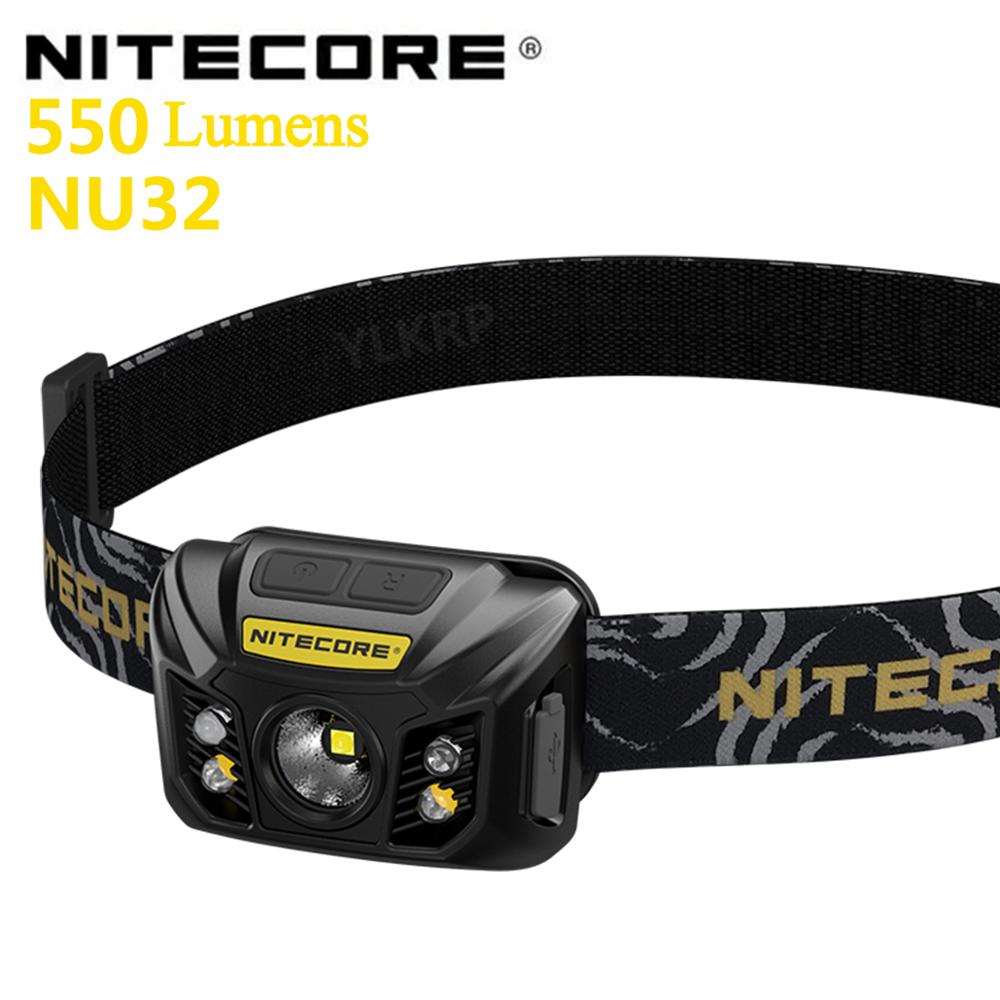 Nitecore  nu32 550 lumens usb oplaadbare lichtgewicht hoofdlamp met ingebouwde batterij, kan worden gebruikt voor kamperen in de buitenlucht, enz.