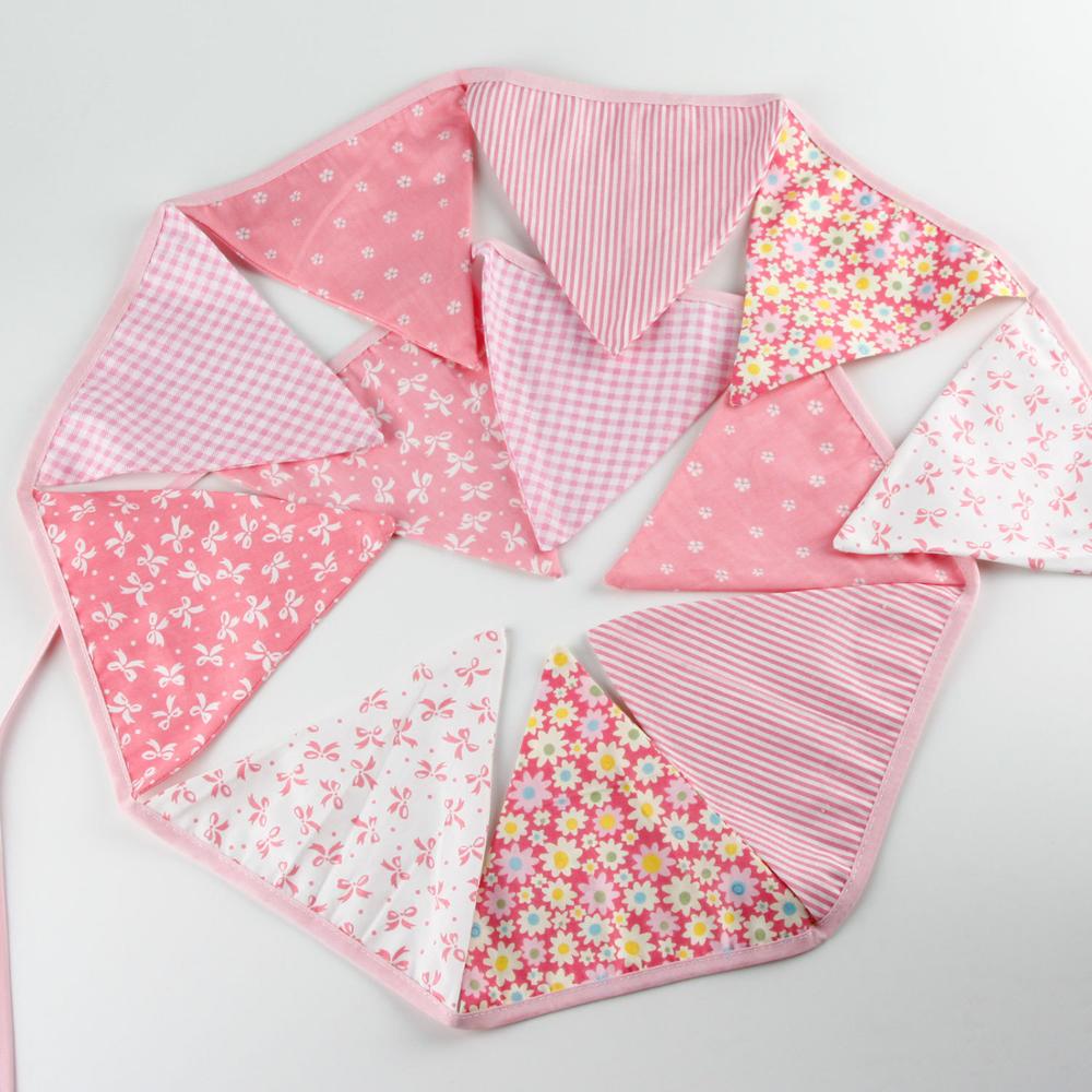3M Long 12 Flags Cotton Bunting Flags Garland Teepee accessories decor Teepee Tent Playhouse Banners Decor