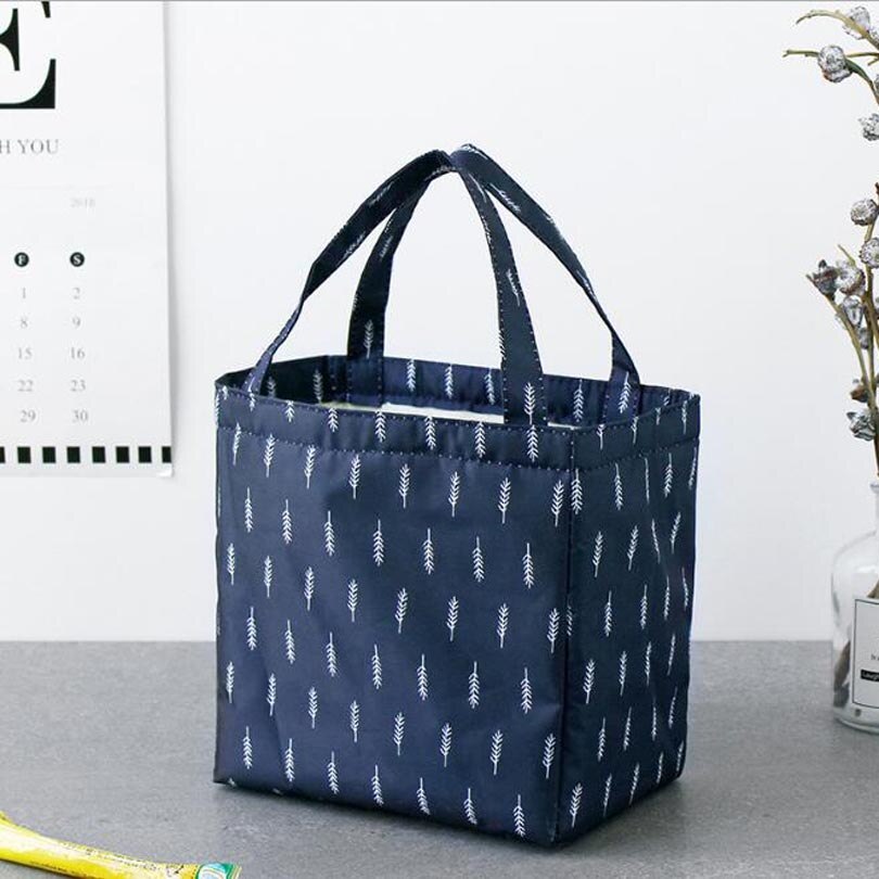 Bolso Oxford a prueba de agua, Bolsa térmica con patrón Floral, Bolsa de almuerzo para la playa, Bolsa de Picnic térmica, Bolsa térmica para mujeres, Chico, Bolsa refrigeradora para hombres: Navy Blue