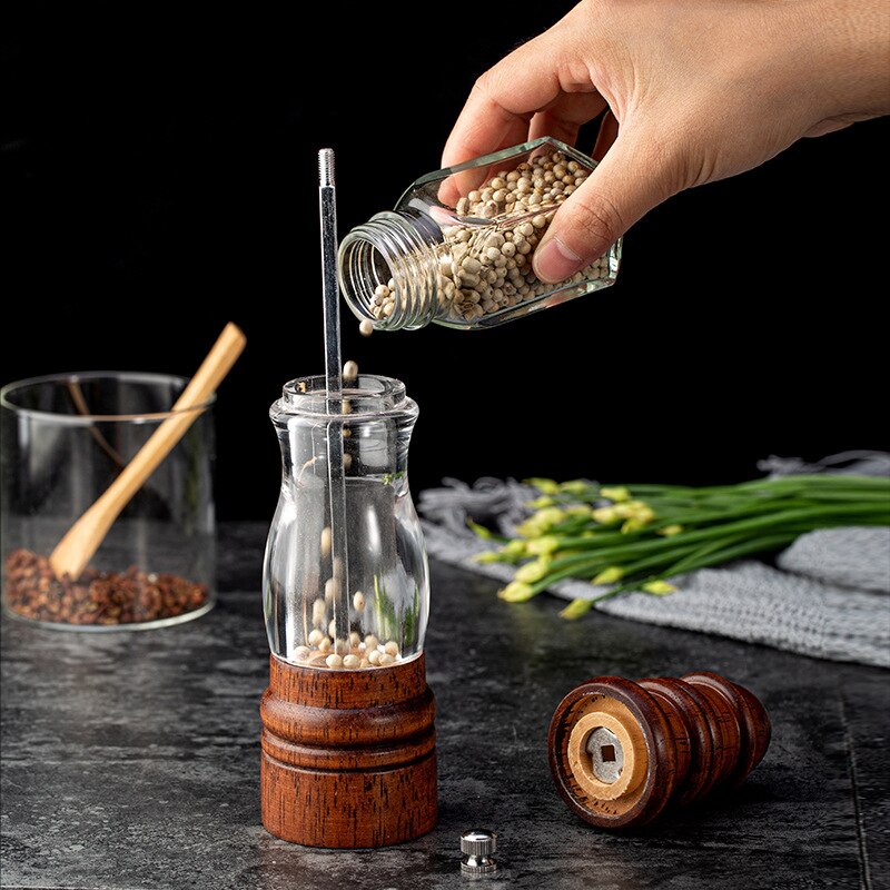 Wood Pepper Mill and Salt Shaker Set, Kitchen Gadgets
