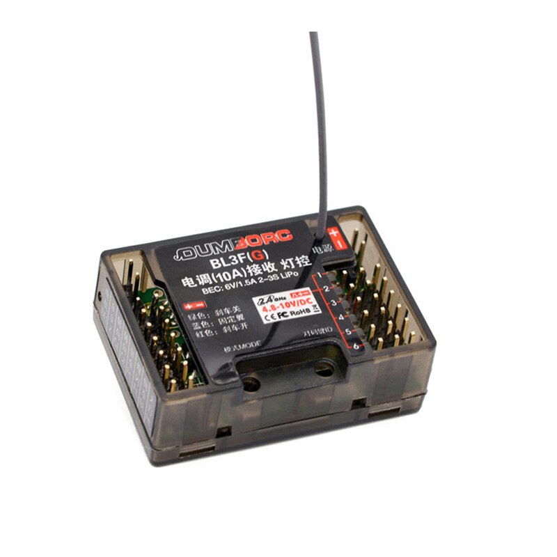 Dumborc BL3F BL3F(G) 2,4G 3 en 1 6CH receptor con Gryo controlador de luz ESC w/6V 1.5A BEC para 1/12 1/14 1/16 RC piezas de coche