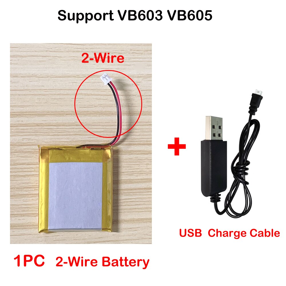 batteries Polymer lithium battery 3.7V 750mAh/650mAh Rechargeable Battery for Video Nanny Baby Monitor VB601 VB603 VB605: 2-Wire And USB Cable