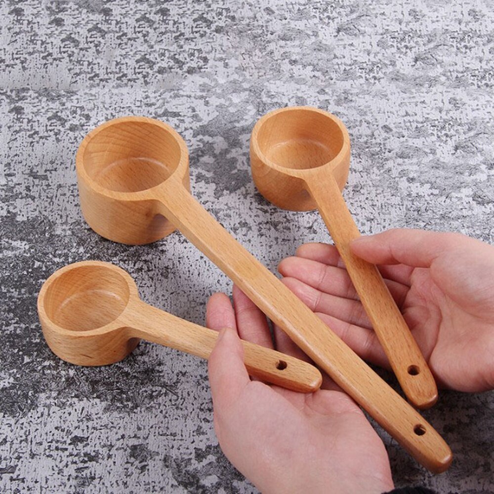 Long handle Wooden Coffee Scoop Kitchen Cooking Tool Seasoning Spoon Home Supplies Japan Style Tableware