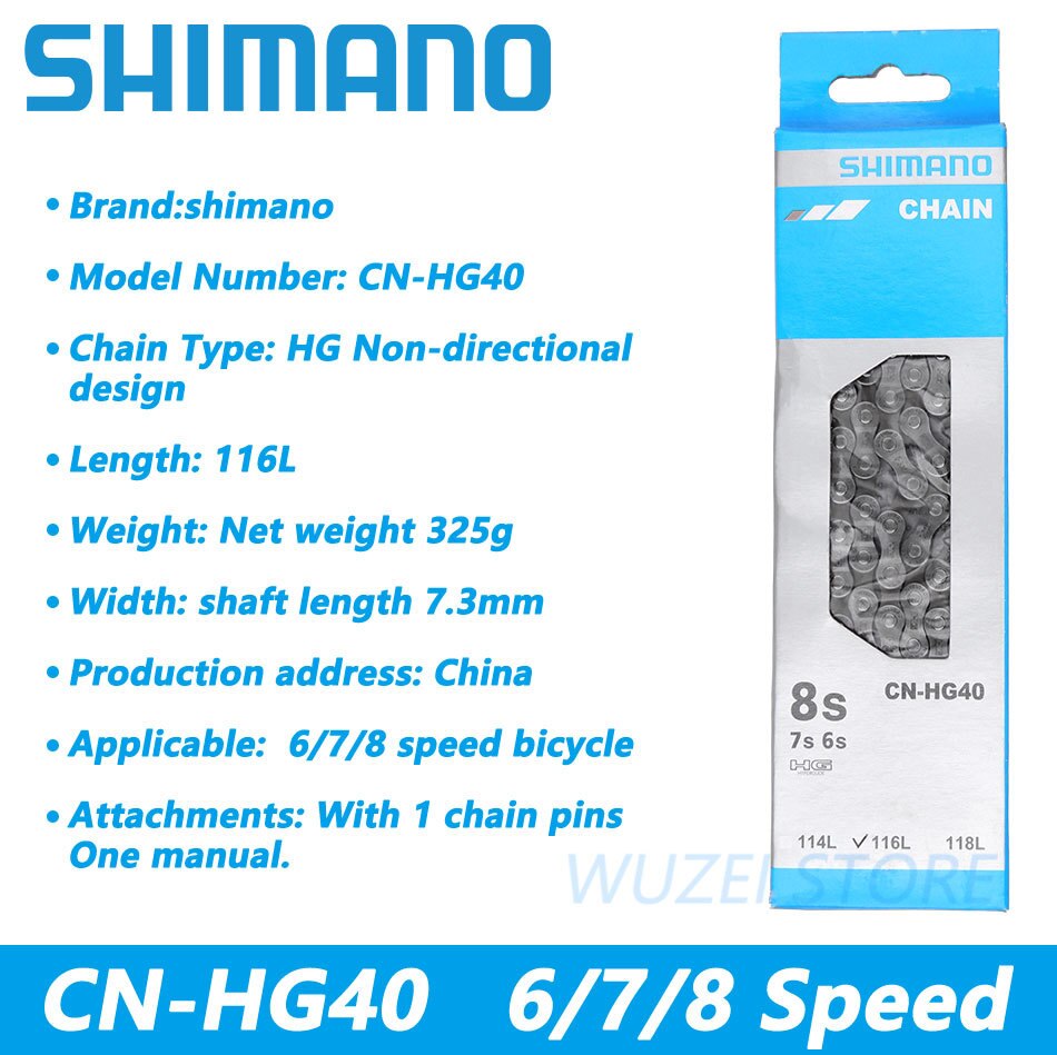 Shimano-cadena móvil para bicicleta de montaña HG50 8S, 6/7/8/9 velocidades, 112L, accesorios para bicicleta de montaña, cadena caja HG40, 116L