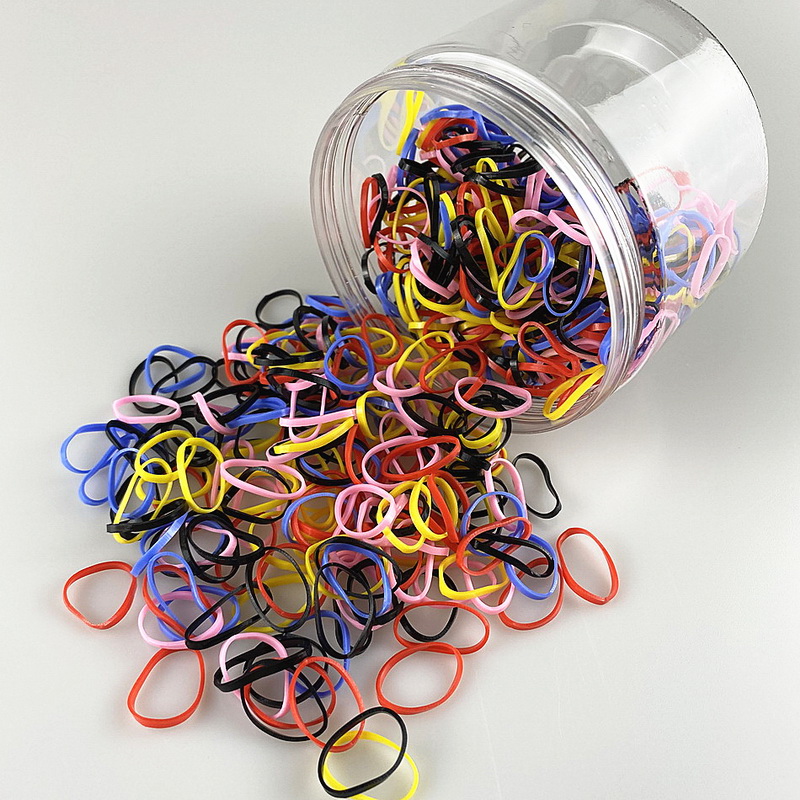 800 PCS/pak Gekleurde Stippen Wegwerp Silicone Rubber Bands Voor Baby haarbandjes Meisje Kleine elastiekjes crunchy Haar Tie Gum Paardenstaart Kid haarband elastiek Scrunchies Set kinder accessories: Goud
