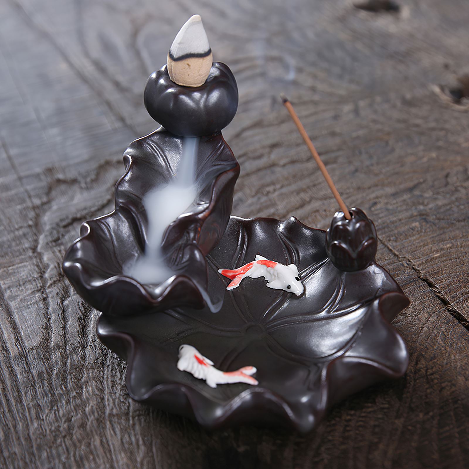 Black Bergamot Backflow Incense Burner Ceramic Incense Holder Small Cone Censer 1pc Incense Base for Home Decor