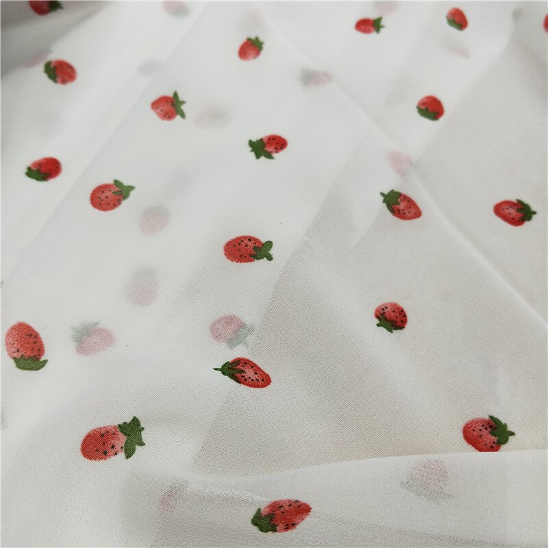 Päällä mansikka sifonki kukkaiset pehmeät housut mekko palazzo materiaalia hengittävä diy kangas: 3