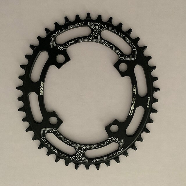Deckas-plato ovalado BCD 104, platos y bielas de bicicleta de 40/42/44/46/48/50T de ancho y estrecho, 52 dientes, bandeja única, corona de estrellas para bicicleta de montaña: 42T Black