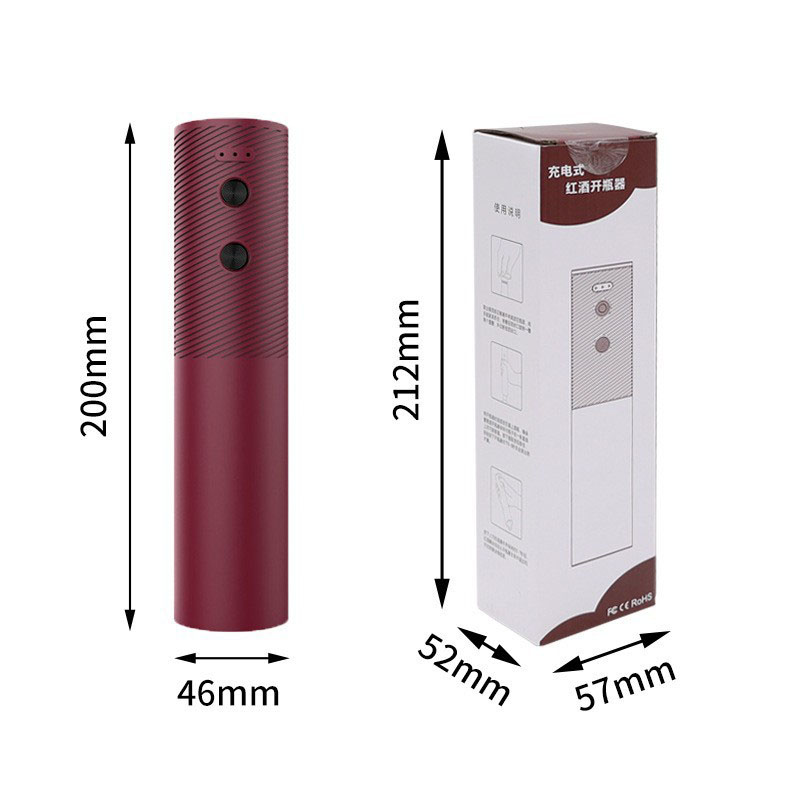 Abridor de botellas de vino automático, sacacorchos de vino eléctrico recargable por USB, herramientas de vino con botón de un clic, productos de cocina y Bar: BLANCO