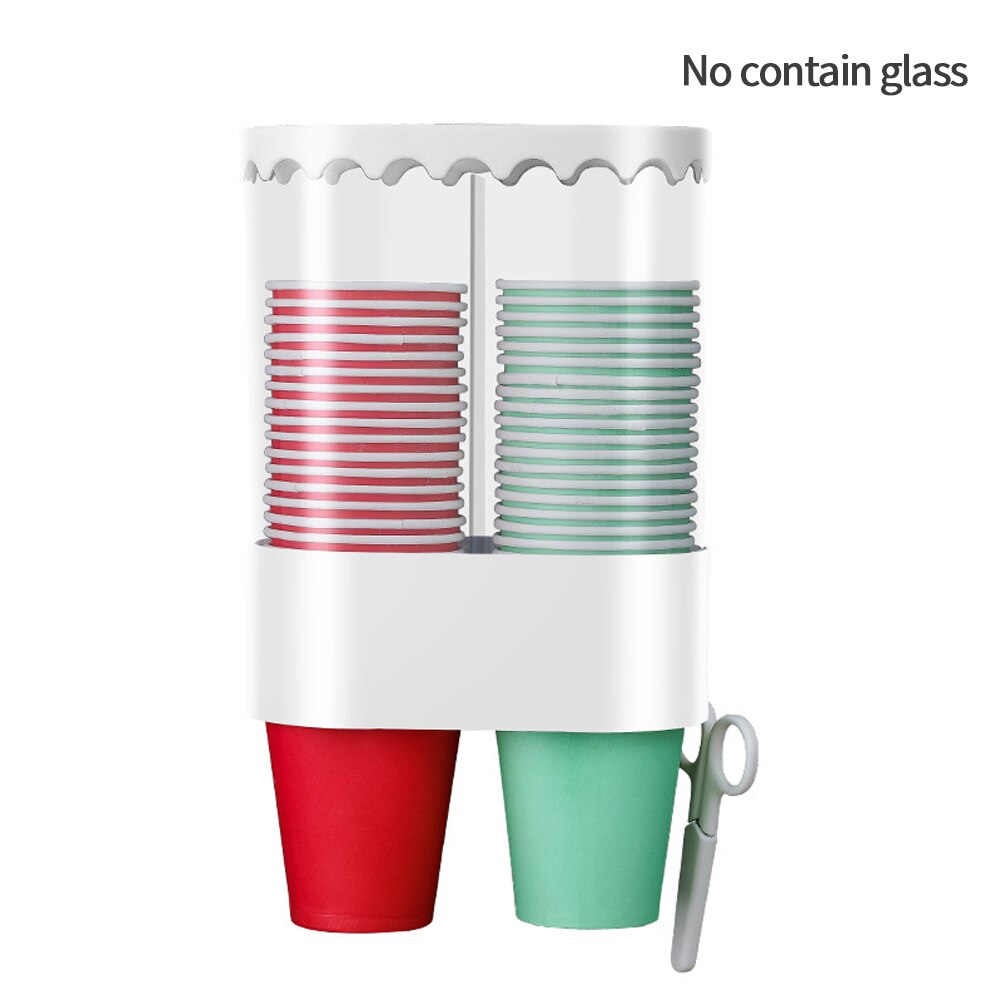 Plastic Disposable Cup Dispenser Storage Rack Large Capacity Container Wall Mounted Automatic Self Adhesive Shelf Home Office