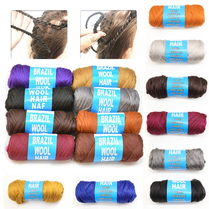 Accessoire capillaire en laine pour tresse, en Fiber synthétique, de basse température, de flamme, 80g, accessoire pour cheveux de