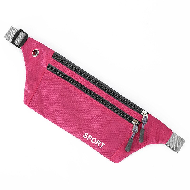 Hjkl nylon löpar midjeväska fitness fanny packs mobiltelefon hållare ficka jogging sport camping vandring bälte vattenflaska väskor: D