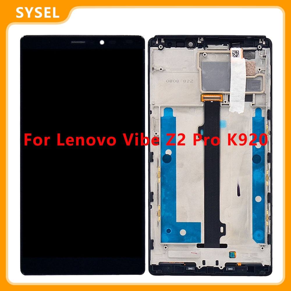 100% testé 6 ''écran LCD et numériseur assemblage complet pour Lenovo Vibe Z2 Pro K920 affichage avec cadre pièces de rechange de rechange