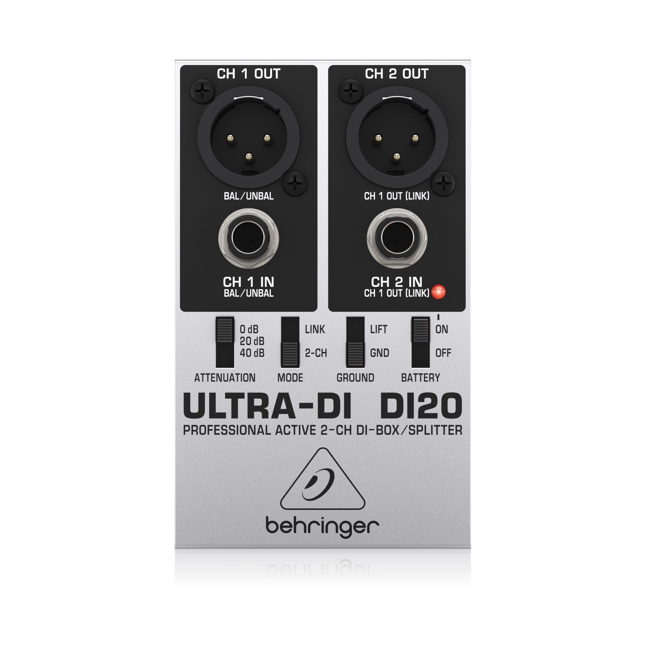 Behringer-caja de inyección directa multiusos ultra-di DI20, divisor de modo dividido adicional para aplicaciones de escenario y estudio