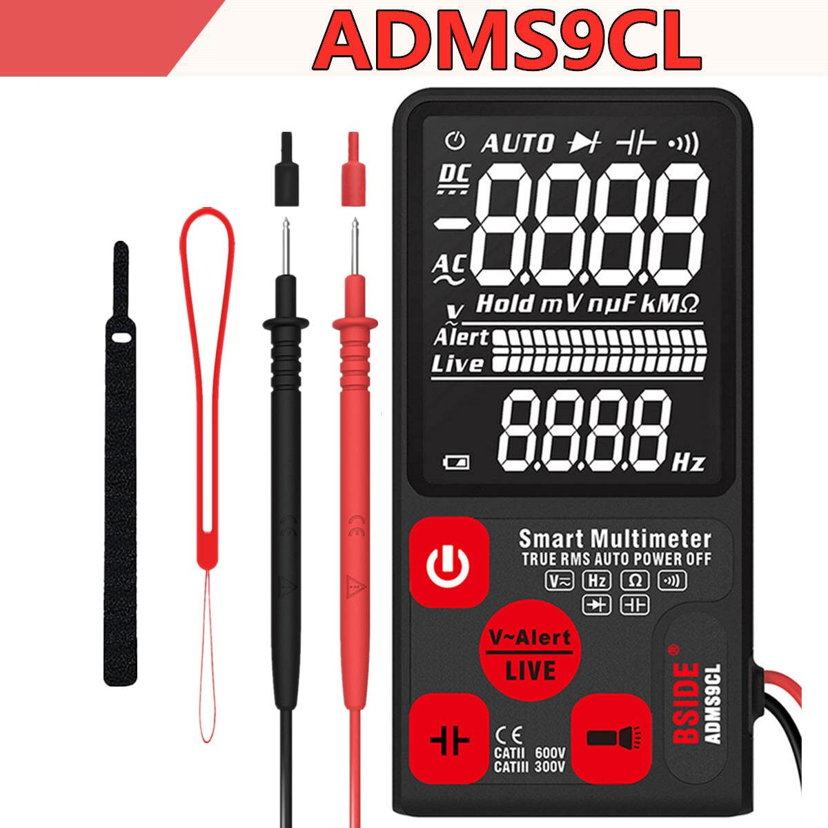 ADMS7 Spannung Tester 3,5 ''Große LCD Digital Smart Multimeter 3-Linie Display TRMS 6000 Zählt DMM mit Analog balken