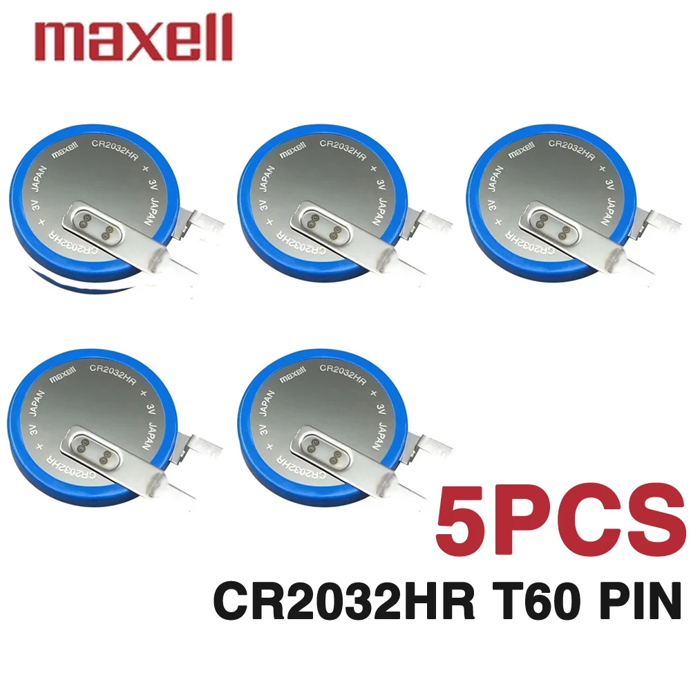 5PCS MaxeII CR2032HR with T60 Pin Automobile Tire Pressure Sensor Battery High Temperature Resistant Sensoring Batteries