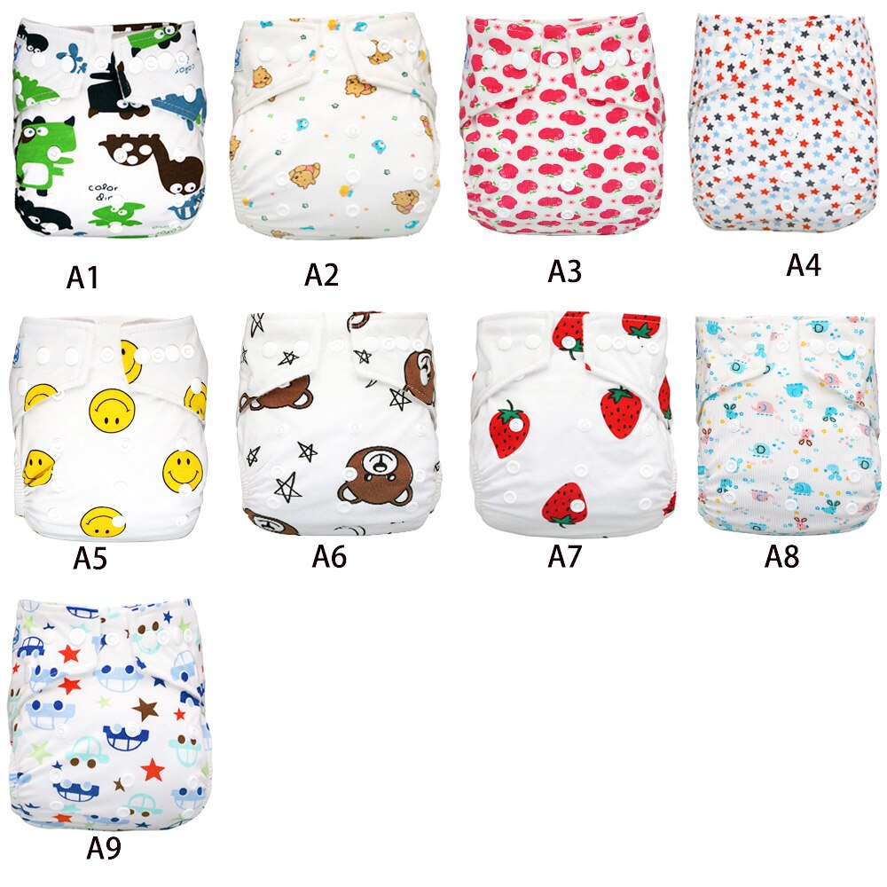 3pcs/Lot Cotton Nappy Soft Comfortable For Baby Cloth Diapers Waterproof Newest Prints Cotton Diapers Pocket Nappy Covers 3-15KG