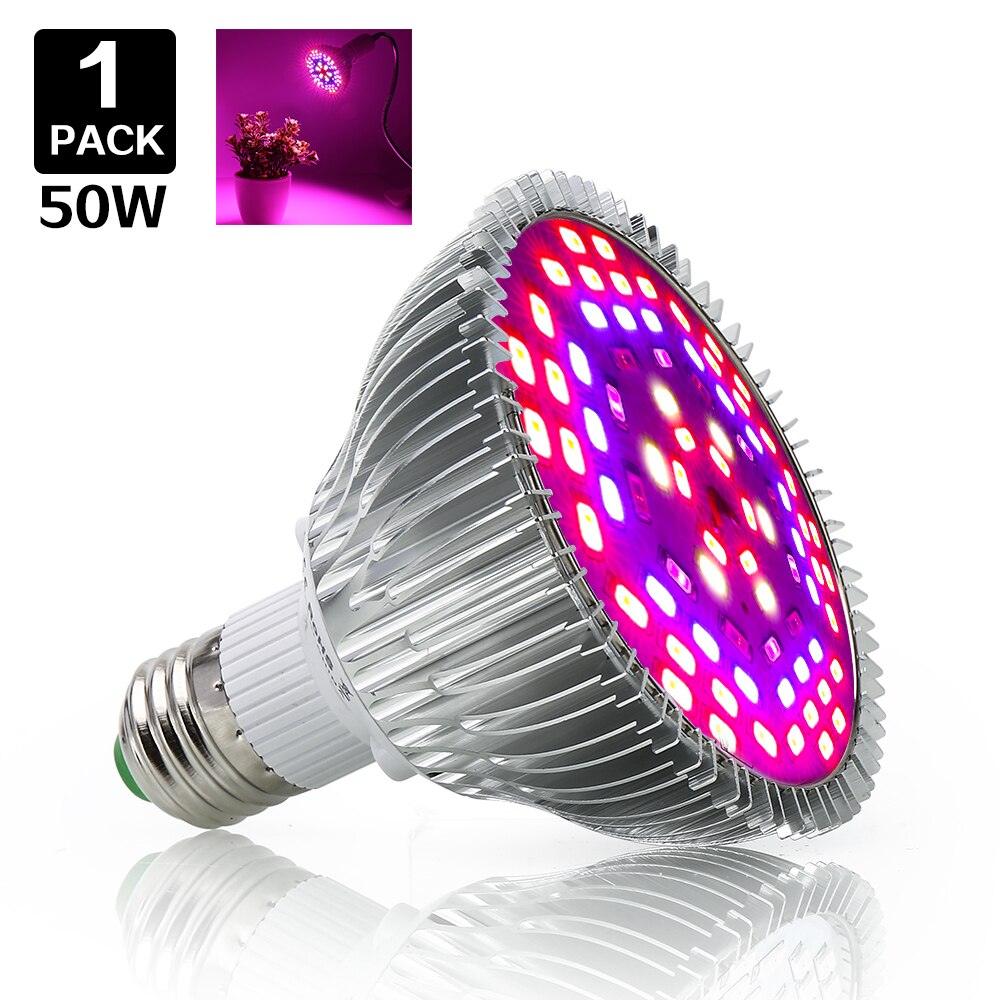 50W Volledige Spectrum LED Grow Light 78LEDs Plant Lamp Led Lamp voor Planten Aquarium Bloemen Zaden Tuin Groenten kas E27: Default Title