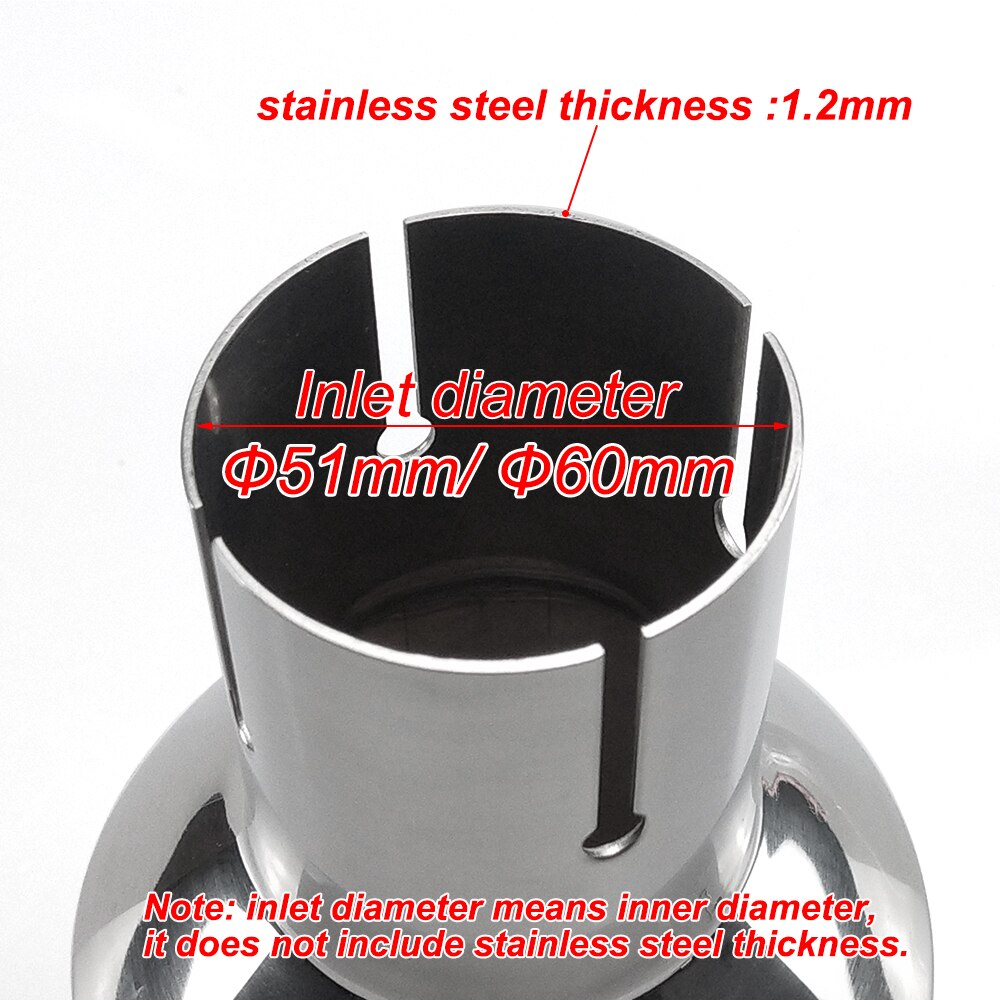 1 stk 114mm udtag universal modifikation biltilbehør sølv krøllet flange lyddæmper udstødning rustfrit stål spids enderør