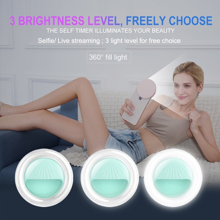 RK34 Oplaadbare Schoonheid Selfie Licht Selfie Clip Flash Licht Invullen