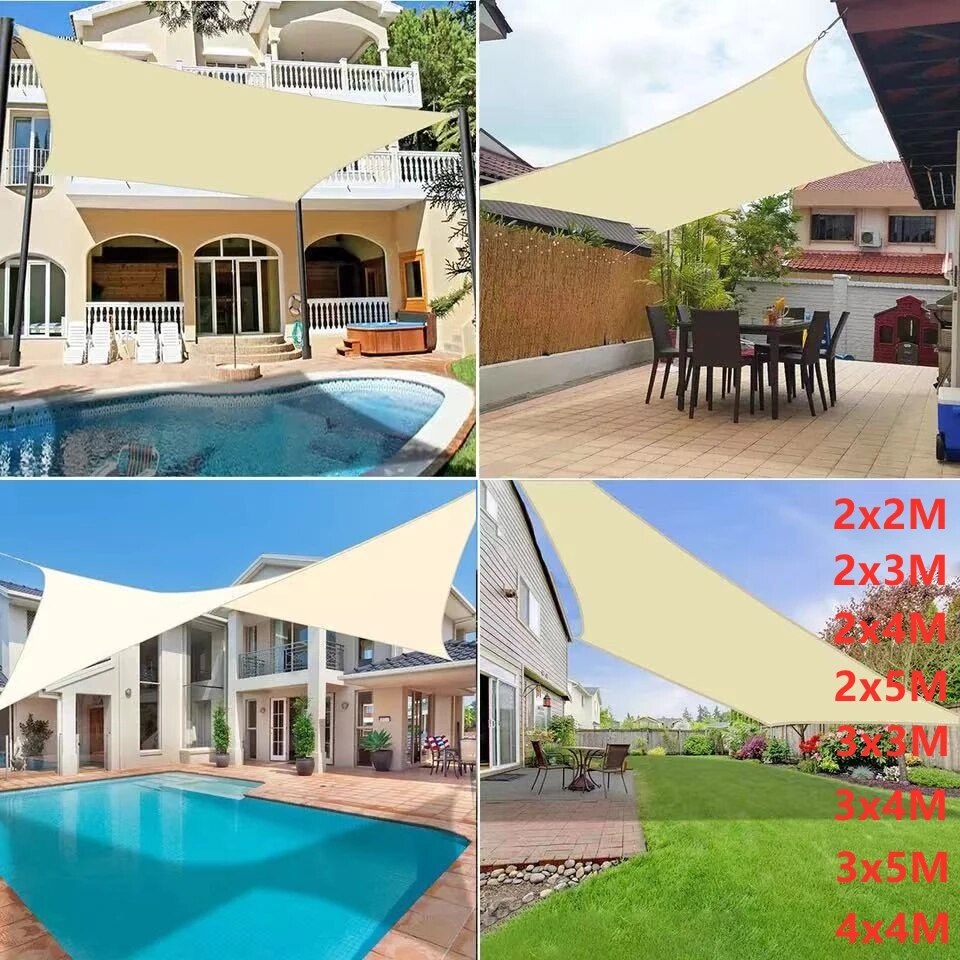 Pare-soleil triangulaire, bougie étanche, jardin aquatique extérieur, cour, fête, parasol, piscine de camping sur la plage, pare-soleil