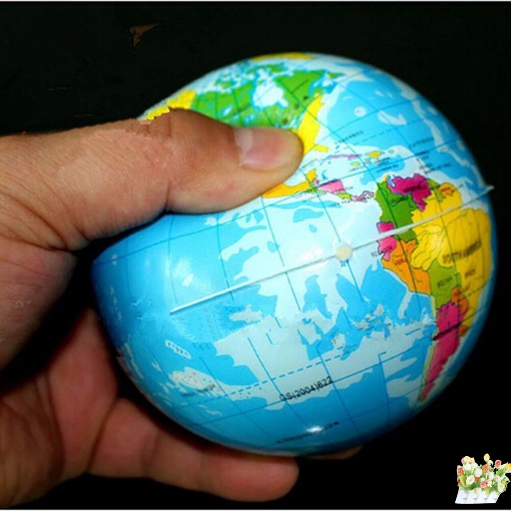 1pcs Relief World Map Foam Ball Atlas Globe Palm Ball Planet Earth squeeze oyuncak gadgets squeeze antistress Stress