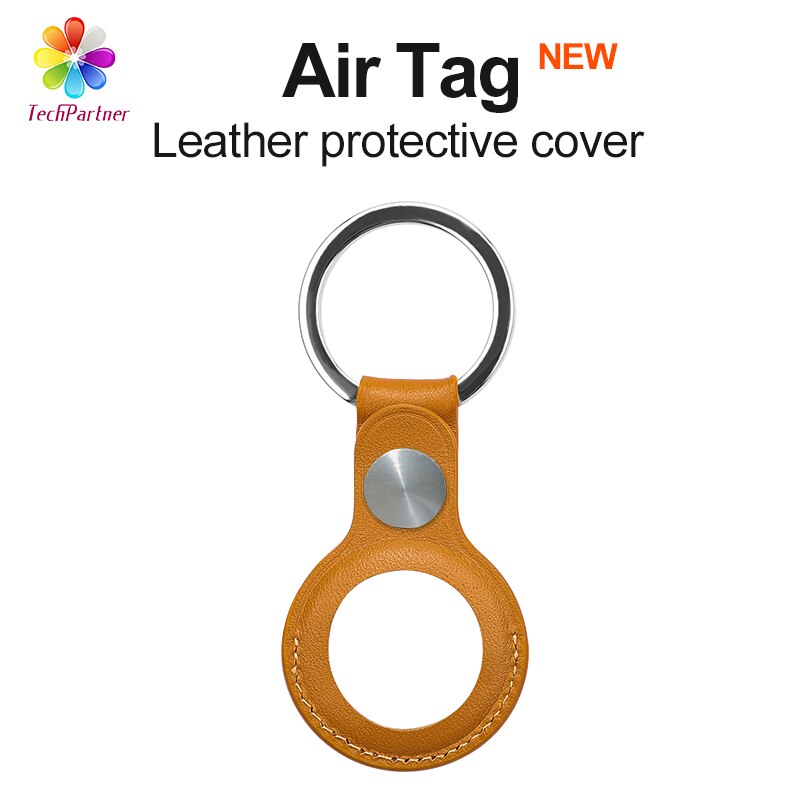 Nuove custodie protettive per Apple Airtag Tracker in pelle custodia portachiavi Airtag in Silicone anti-smarrimento Airtag Cover Leder: brown Leather