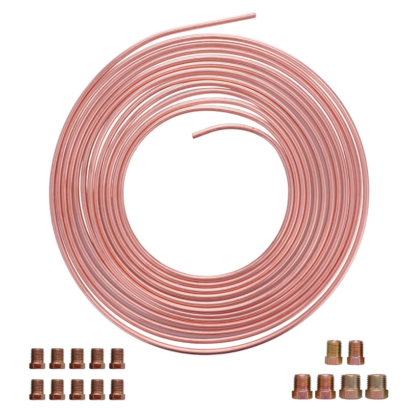 25 Ft.Roll Spoel Van 3/16 "Od Koper Nikkel Remleiding Anti-Roest Corrosiebestendig Tubing Kit Fittings #295482