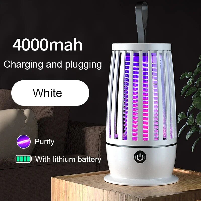 Muggenlamp Draagbare Muggenmoordenaar Afstotende Lamp Verwarming Vliegenval Mute Elektrische Insectenmoordenaar Usb Oplaadbare Indoorn Outdoor: Light Grey