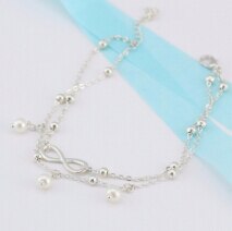 Bead Enkelband Enkelbanden Body Kettingen Vrouwen Verzilverd Enkelband voor Vrouwen Voet Sieraden: silver