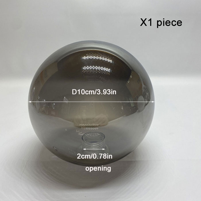 D10cm D12cm D15cm Rauch G9 Glas Lampenschirm Ersatz mit 2cm Öffnung Cognac Bernstein Grau Grau Globus G9 Schattenabdeckung für Teile: YELLOW