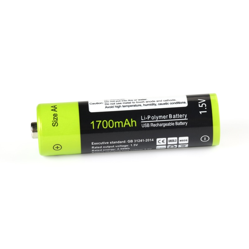 Znter 2/4 Stuks Aa Oplaadbare Batterij 1.5V 1700 Mah Usb Opladen Lithium Batterij Bateria Met Micro Usb oplaadkabel