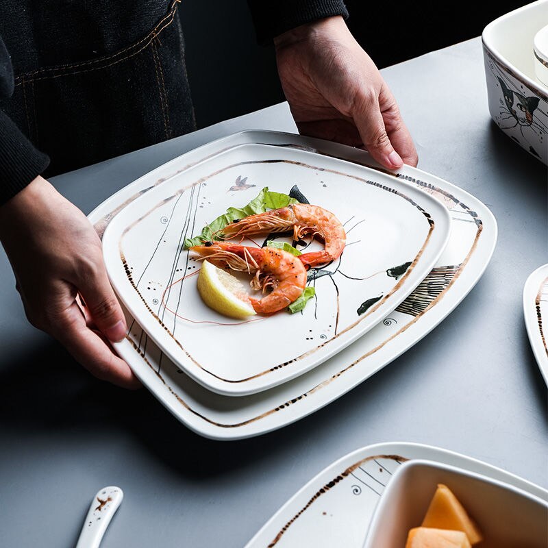 Vaisselle Créative Hamburger En Céramique - Ensembles Bols Et Assiettes Avec Couvercles, Cadeaux Originaux