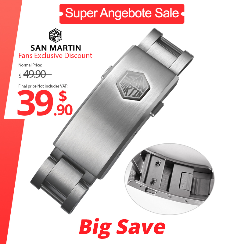 San Martin-Fermoir réglable pour bracelet de montre, non universel, modèle spécifié de 16mm