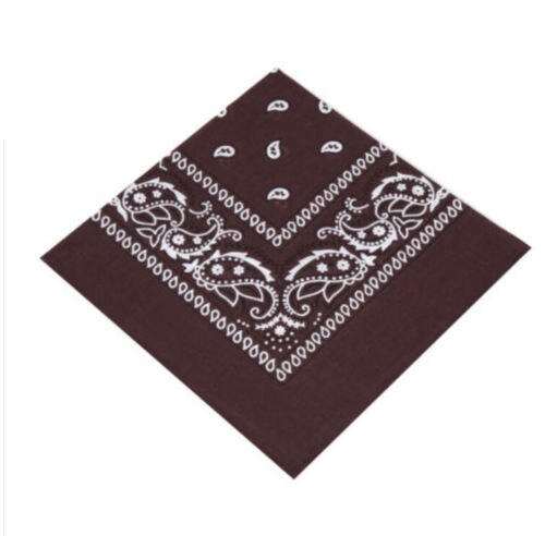 Newest Scarf Headband Bandanas Head wrap Cotton Head Wrap Neck Wristband Handkerchief Black White Pink: Dark Brown