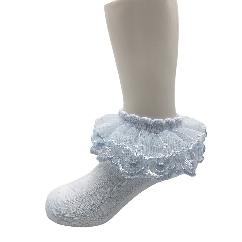 Arrivals Baby Girls Beautiful Princess Lace Socks Noble orange yellow color lace socks for kid girls 2-8 Years: Sky blue / S 2 to 3 Years