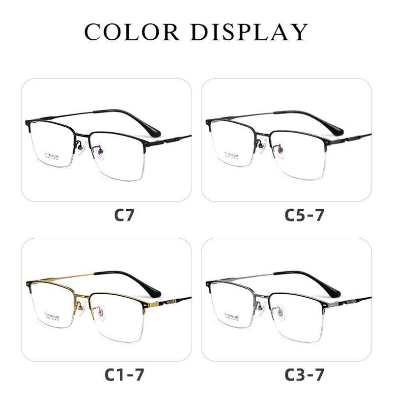 Montura de gafas de titanio puro para hombre, gafas graduadas de , a la , estilo de negocios, BV9001