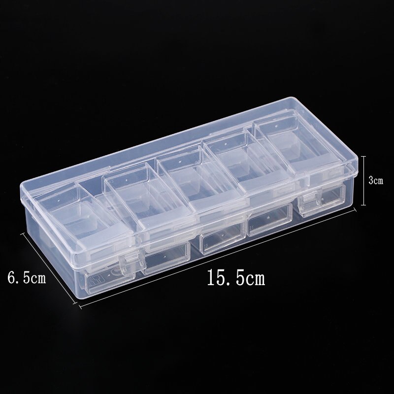 Caja de plástico para guardar joyas y abalorios, contenedor con compartimentos, forma rectangular, sirve para guardar pinturas: 10 pieces