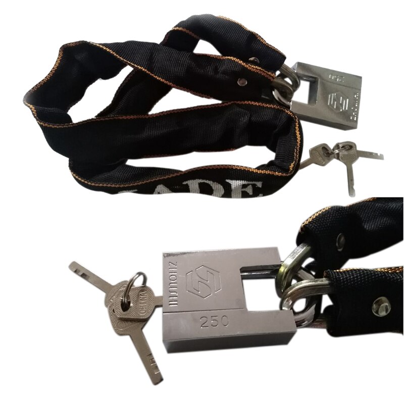 Steel Manganese Chain Lock for Bikes, Scooter and Motorcycles Heavy Duty Anti-Theft Padlock Safety Chain