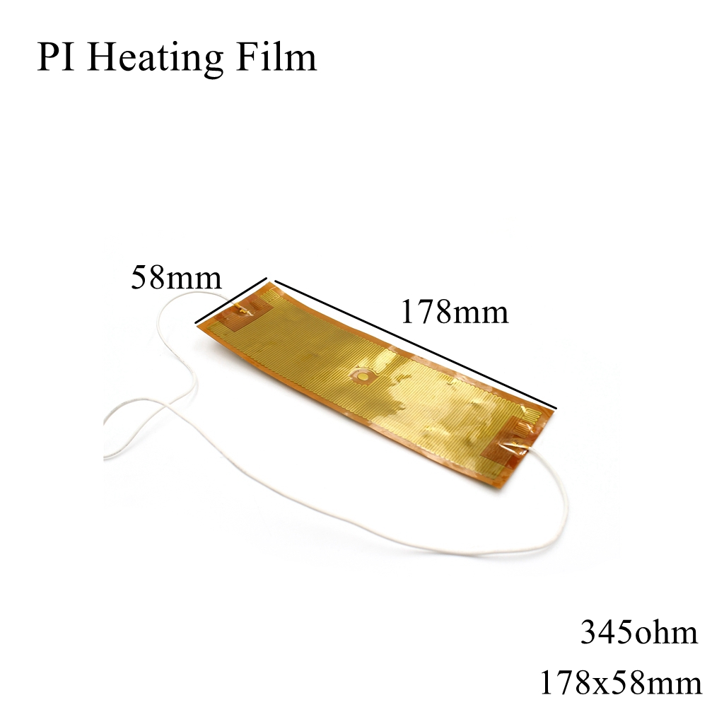 150X120Mm 5V 12V 24V 110V 220V Pi Verwarming Film Polyimide Adhesive Elektrische heater Plaat Panel Pad Mat Brandstof Folie Olie Motor Tank: 178x58mm