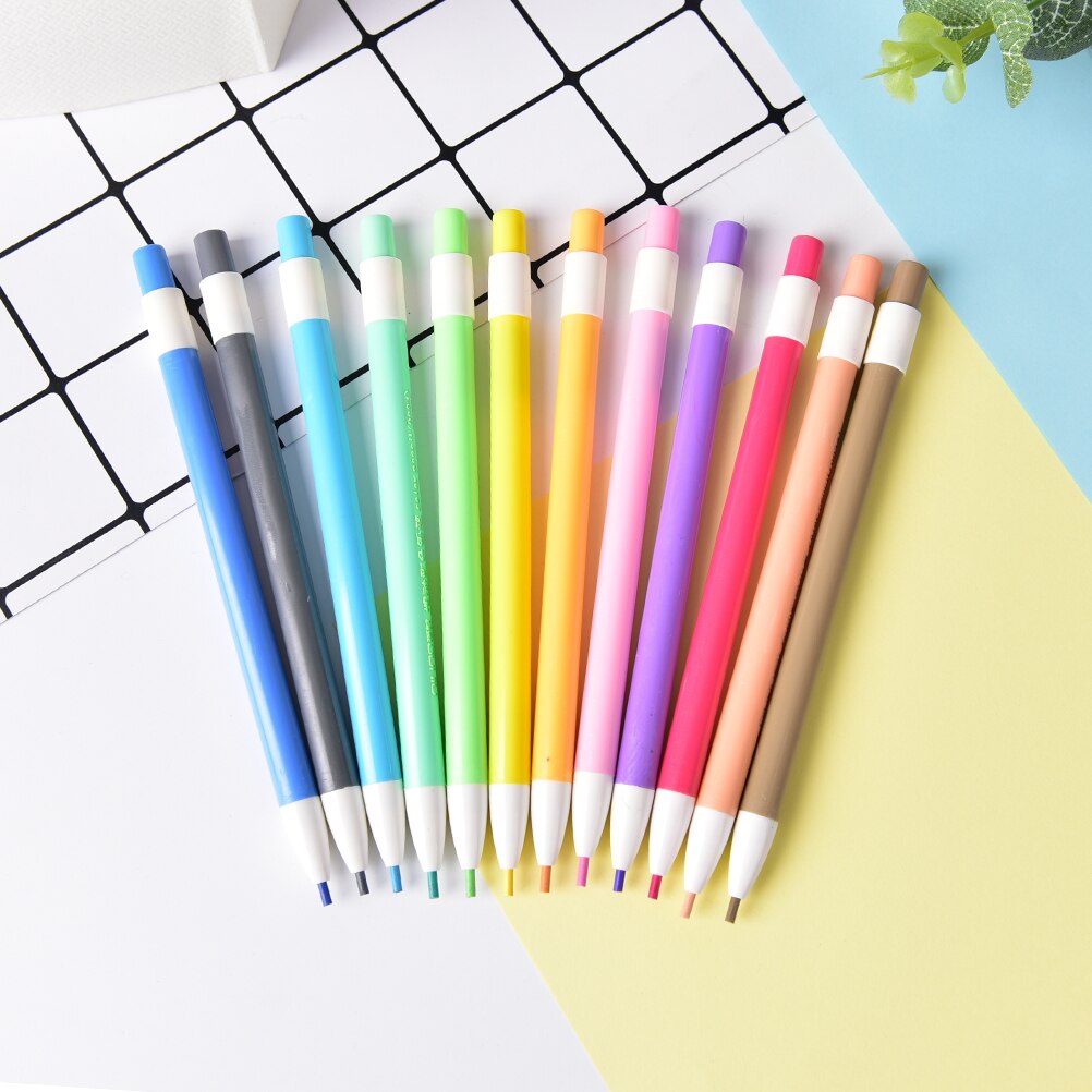12 Colors School w45 w48 color w16 Kids Mechanical Pencil