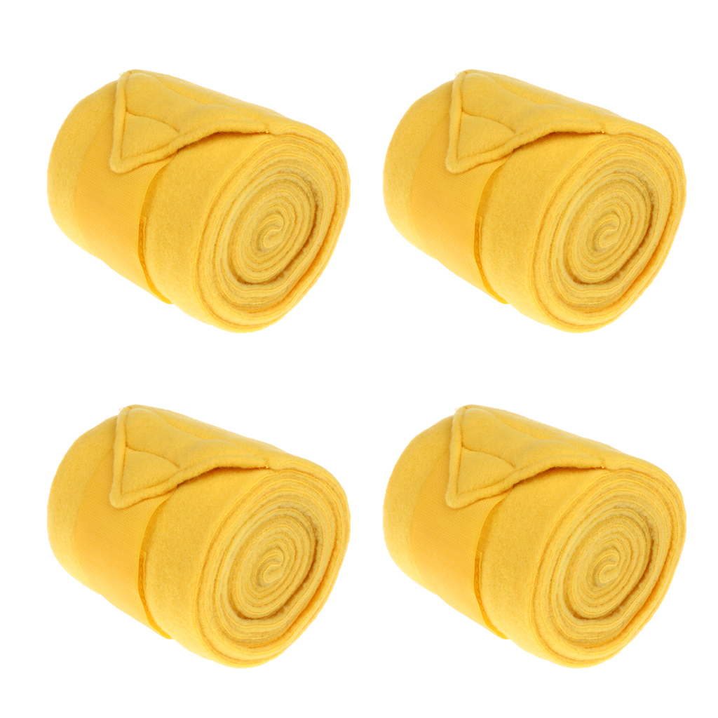 4pcs Soft Fleece Horse Leg Wraps Equestrian Horse Care Leg Brace Strap 240cm