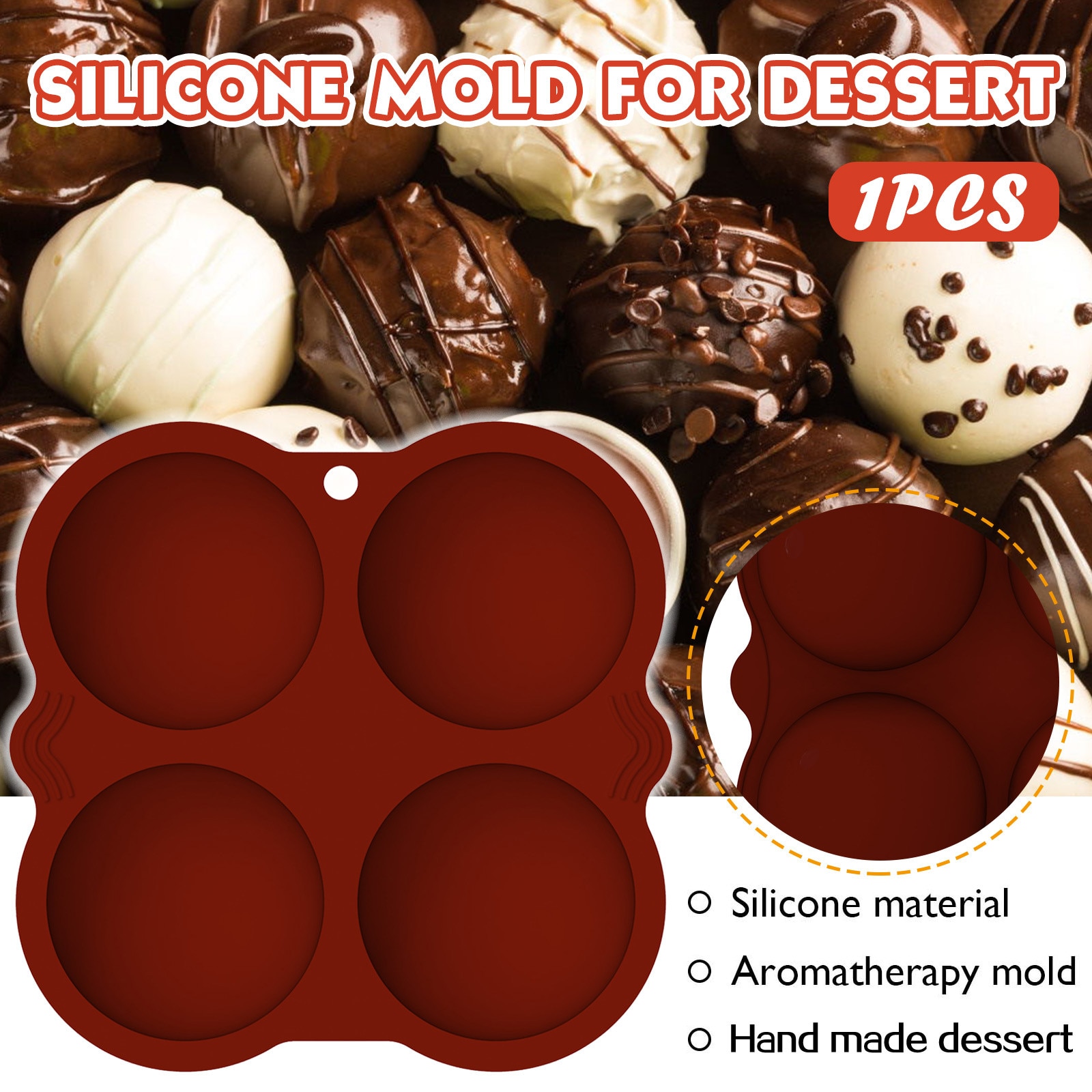 Round Silicone Molds For Bombs Medium Semi Sphere Silicone Mold Baking Mold for Making Chocolate Cake Jelly Dome Mousse