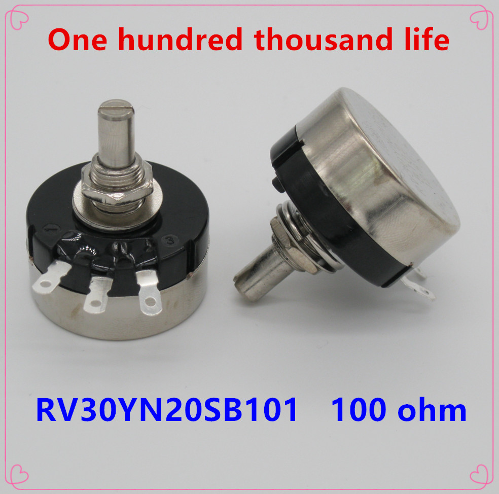 2 stks RV30YN20S B101 3 W, 100 ohm Verstelbare Weerstand van Enkele Ring Carbon Film Potentiometer