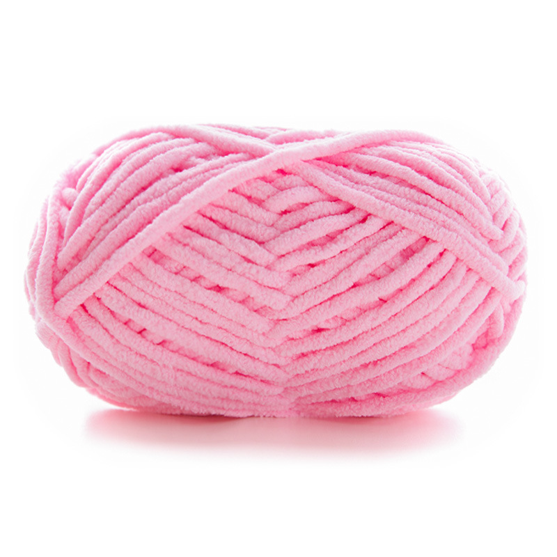 50g Gruba aksamitna przędza Ręcznie robiona przędza dziewiarska DIY Wełniana linia Szalik dziecięcy Czapka Miękka przędza szenilowa Dzianina Wol: YELLOW