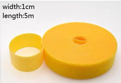 5m diy plast nylon kabelbindare manager lindare kabelklämmor kardborreband band trådrem förseglar kontor skrivbordshantering: 1 cm x 5m gul