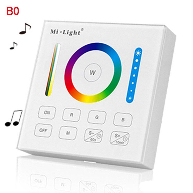 Miboxer-fita de led rgb/rgbw, com regulador de intensidade luminosa em 4 zona, 2.4g, wi-fi, ibox 1: B0
